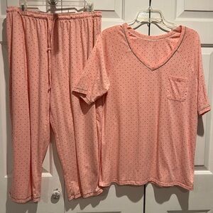 2Pc Matching Pink Polka Dot 💗 Pajama Set by CUDDL DUDDS